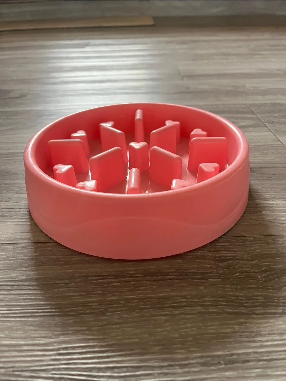 Pink slow feeder bowl